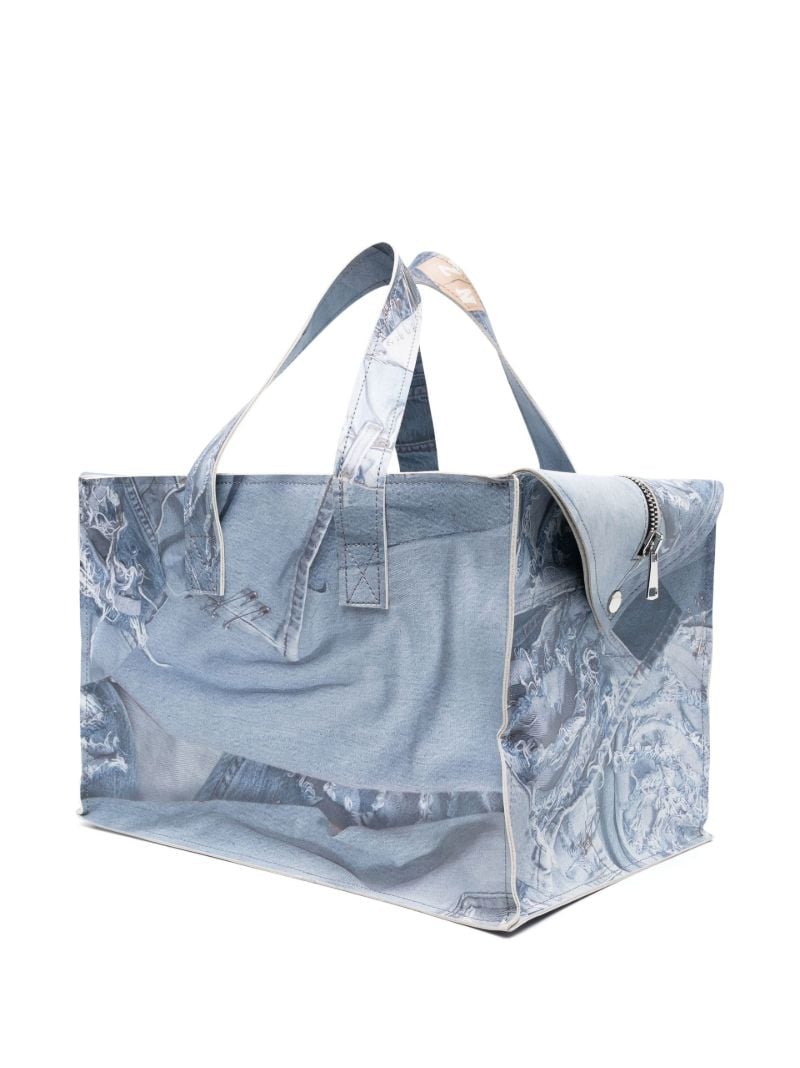 Grey Jeans Print Tote Bag
