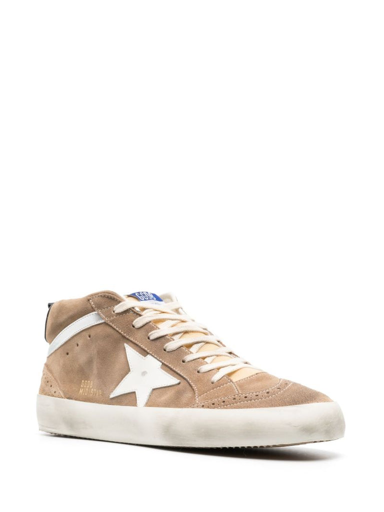 Brown Mid-star Suede Sneakers