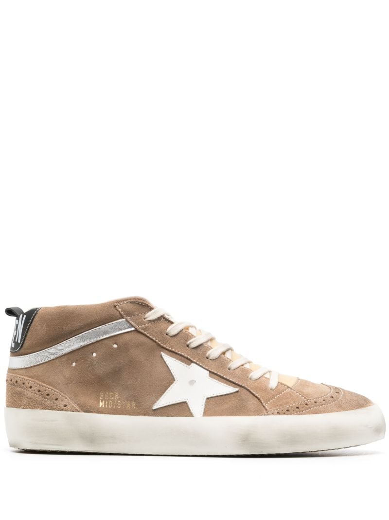 Brown Mid-star Suede Sneakers