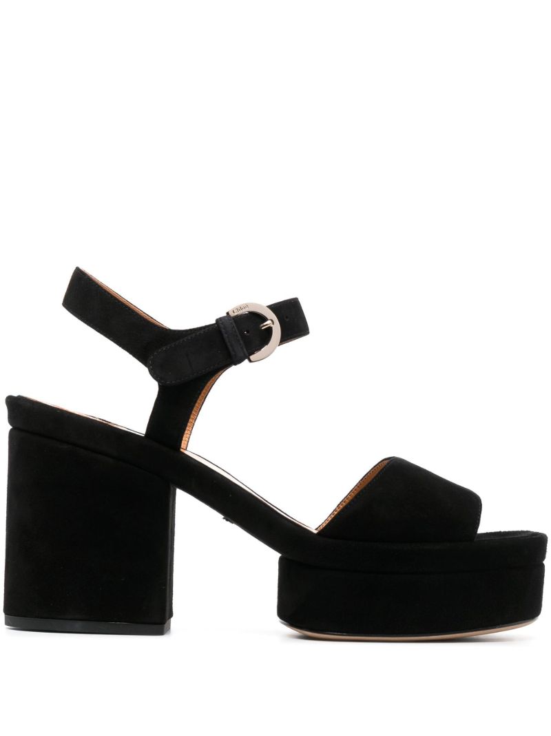 Black Odina 100 Suede Sandals