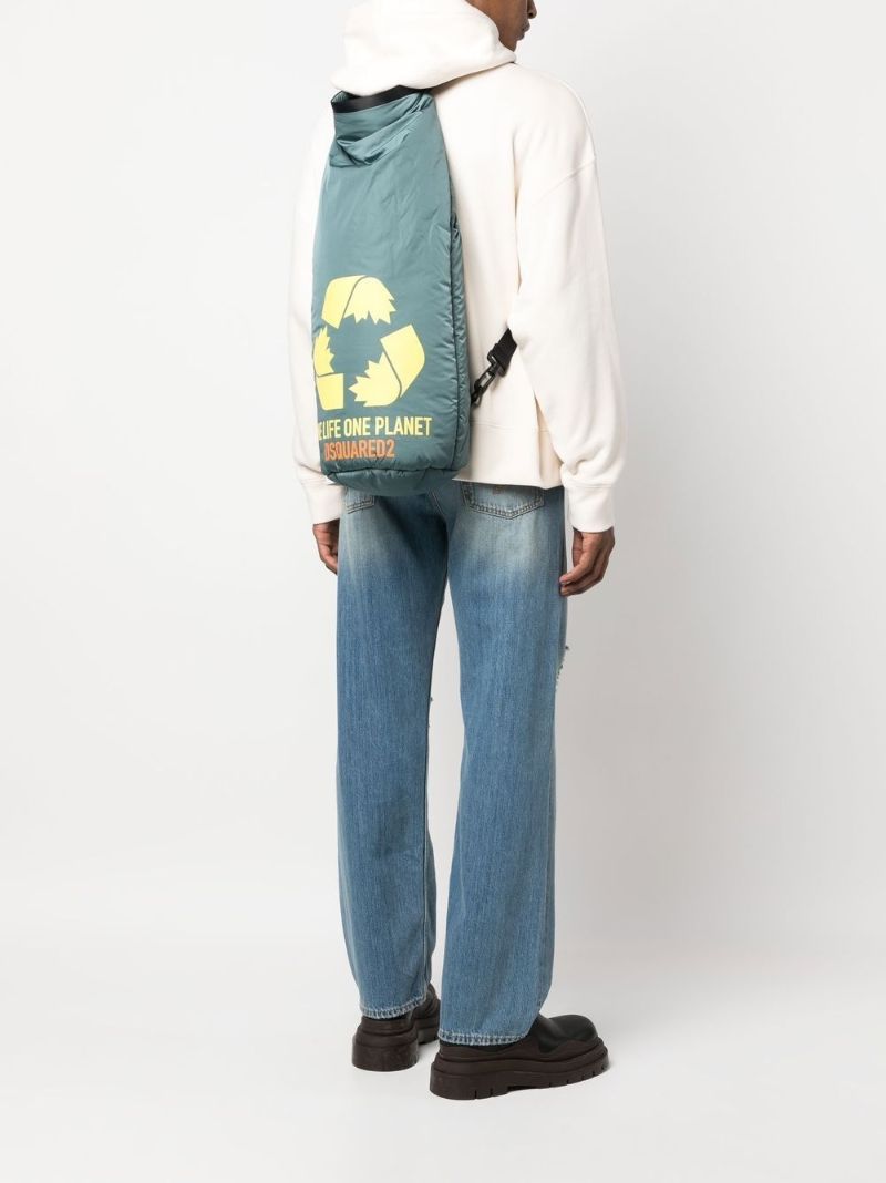 Green One Life Printed Backpack