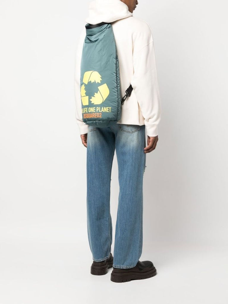 Green One Life Printed Backpack