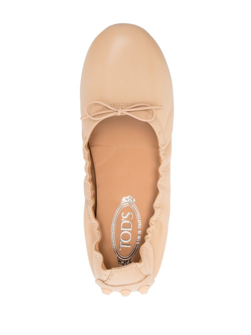 Neutral Gommini Bubble Leather Ballerina Shoes