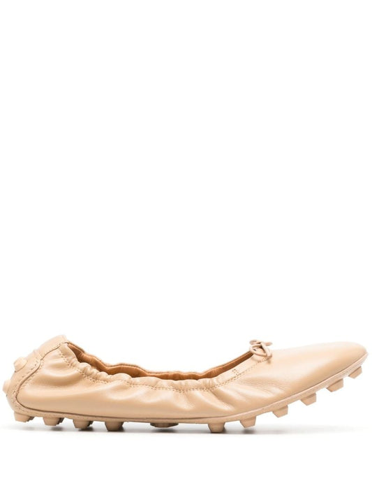 Neutral Gommini Bubble Leather Ballerina Shoes