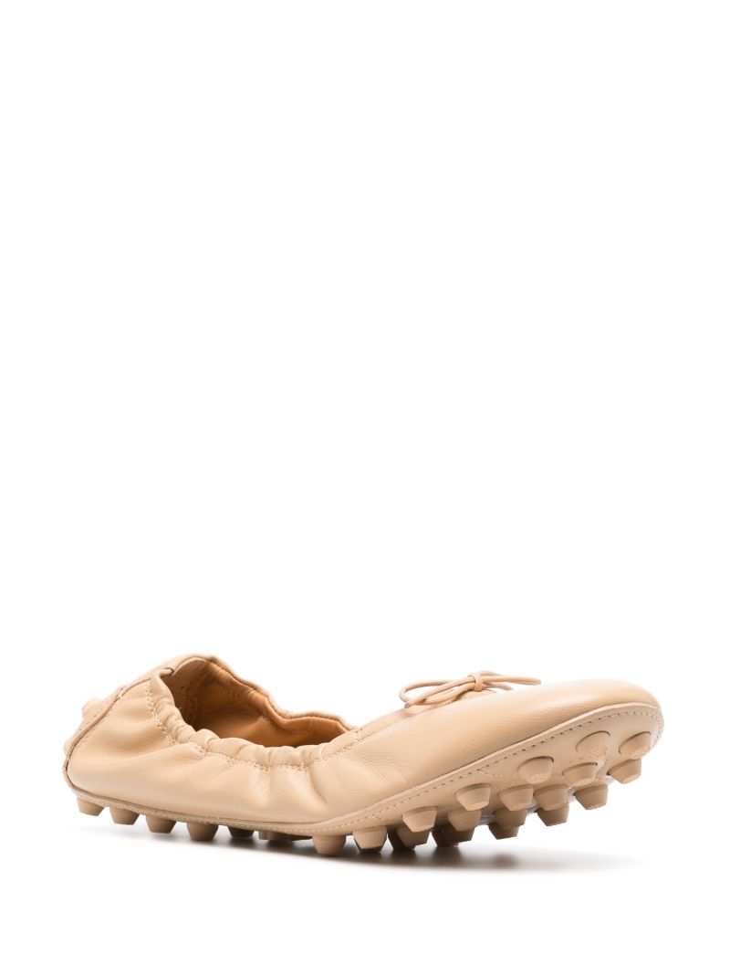 Neutral Gommini Bubble Leather Ballerina Shoes
