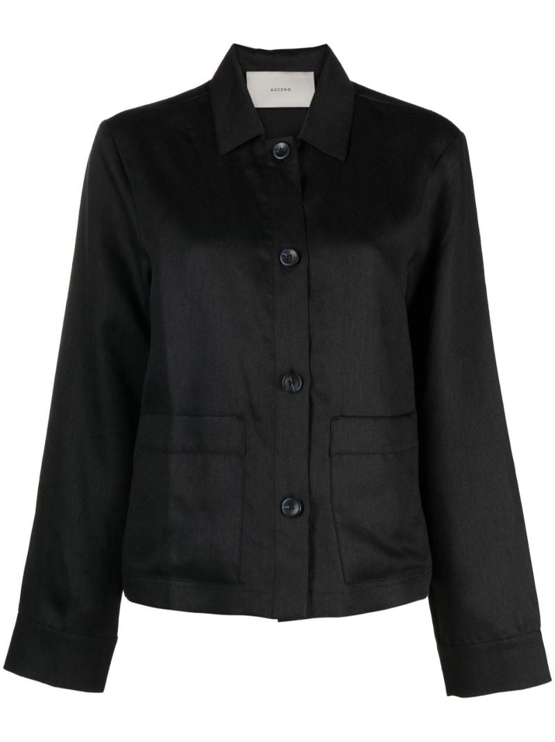 Black Miami Linen Shirt Jacket