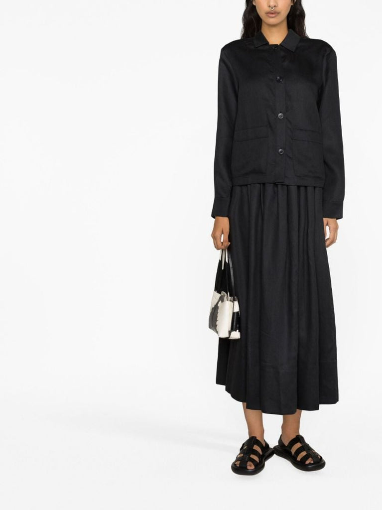 Black Miami Linen Shirt Jacket