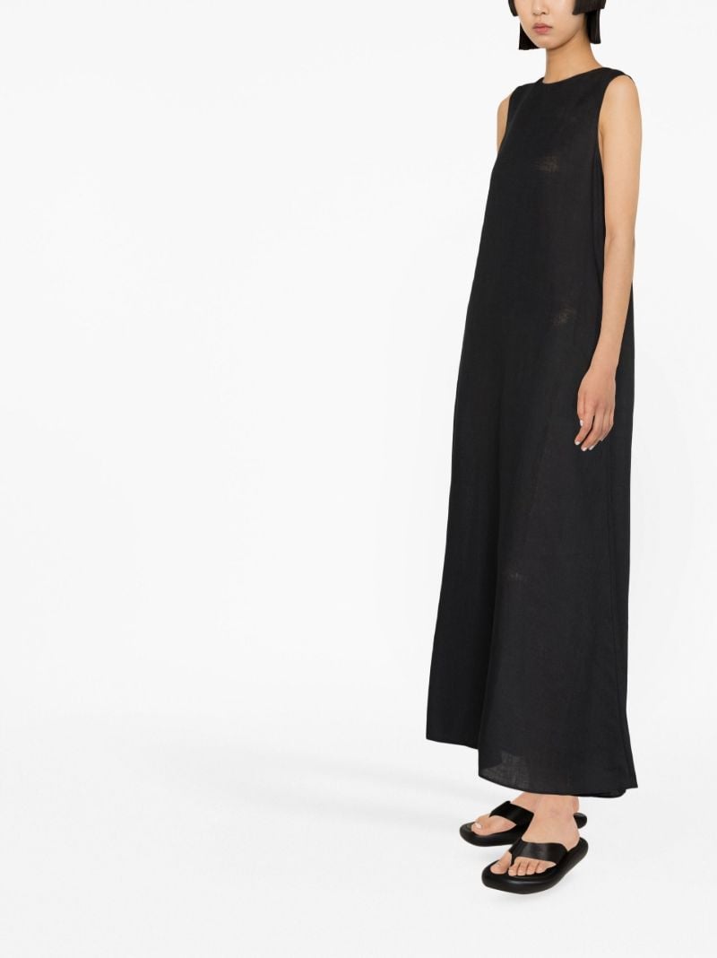Black Tallin Organic Linen Maxi Dress