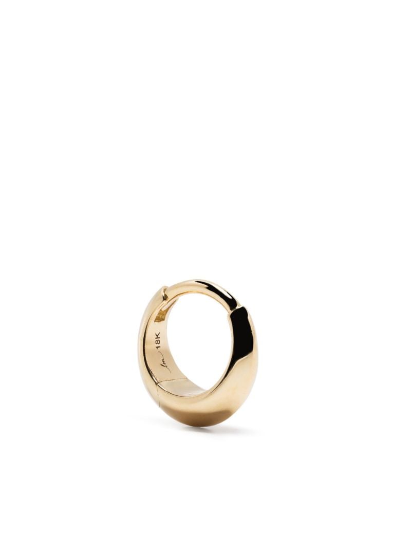 18k Yellow Gold Mini Crescent Single Hoop Earring