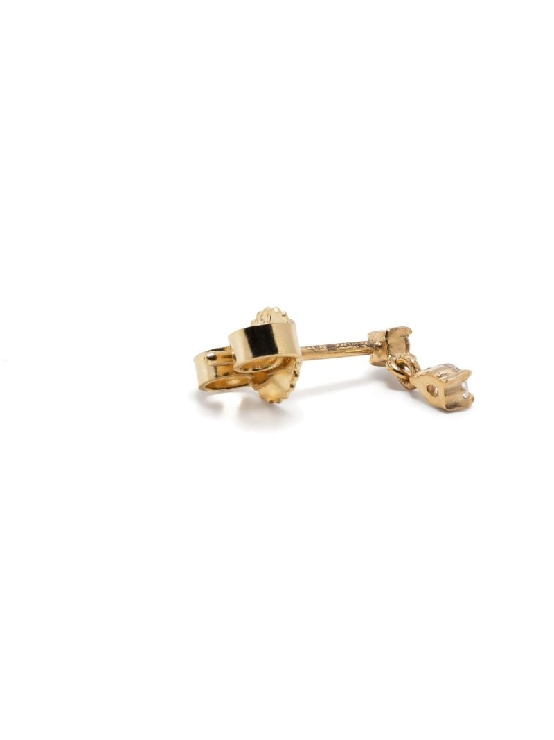 18k Yellow Gold Mix Matched Diamond Single Drop Earring