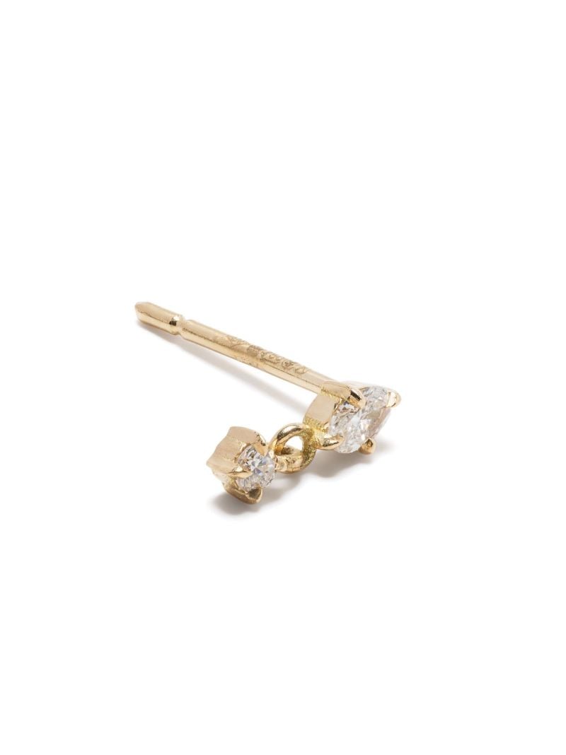 18k Yellow Gold Diamond Drop Earring
