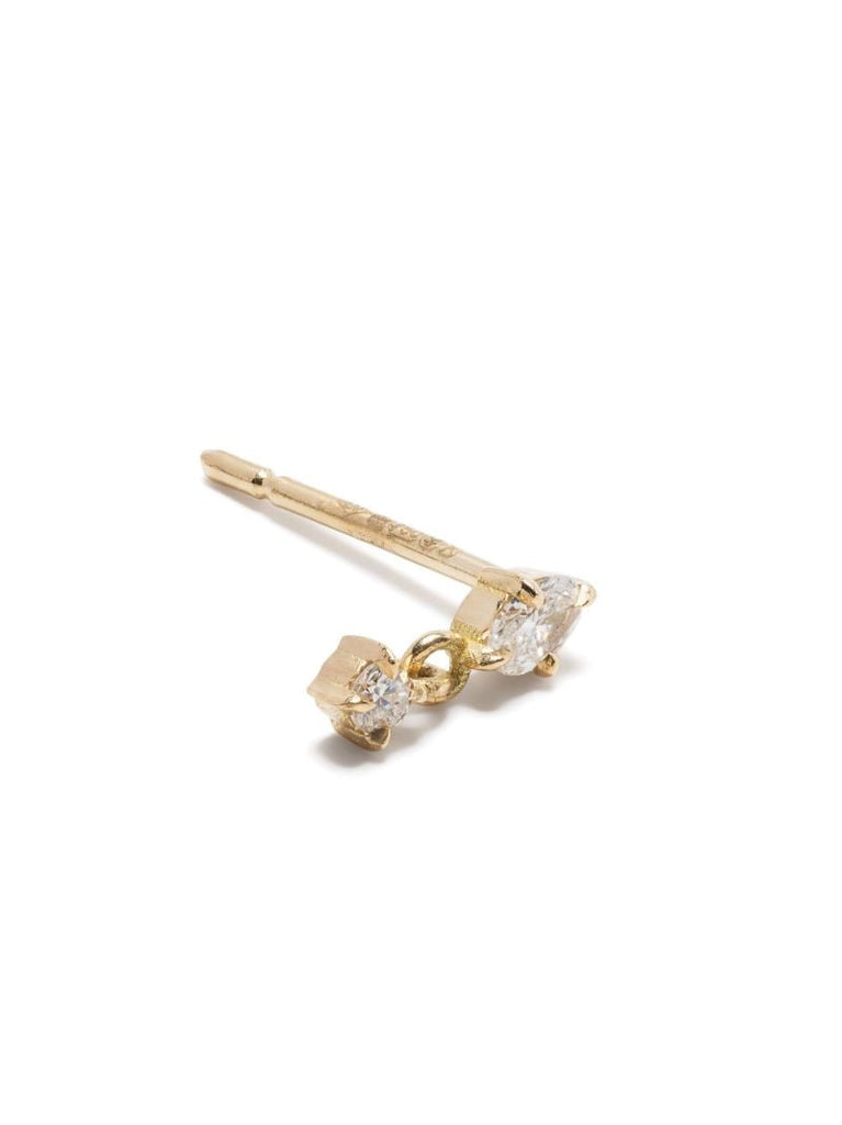 18k Yellow Gold Diamond Drop Earring