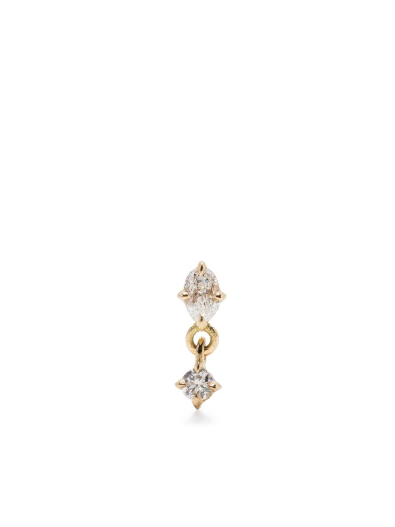 18k Yellow Gold Diamond Drop Earring