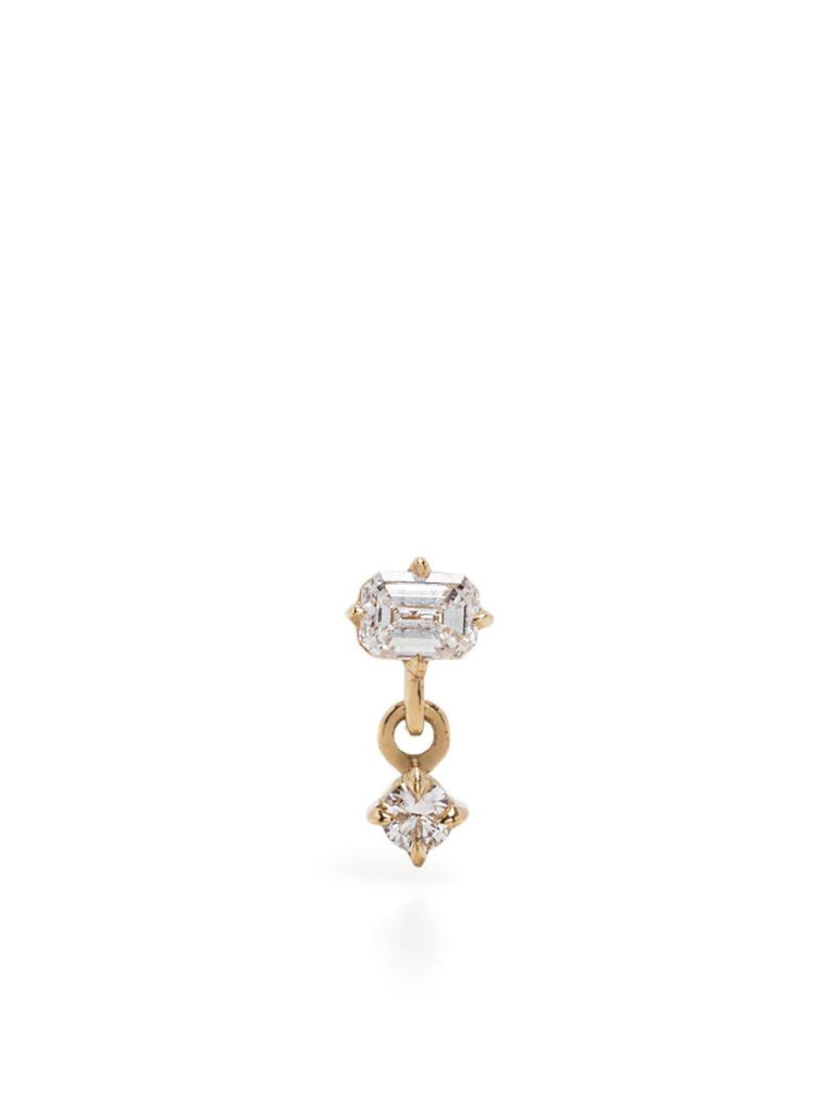18k Yellow Gold Diamond Single Drop Earring
