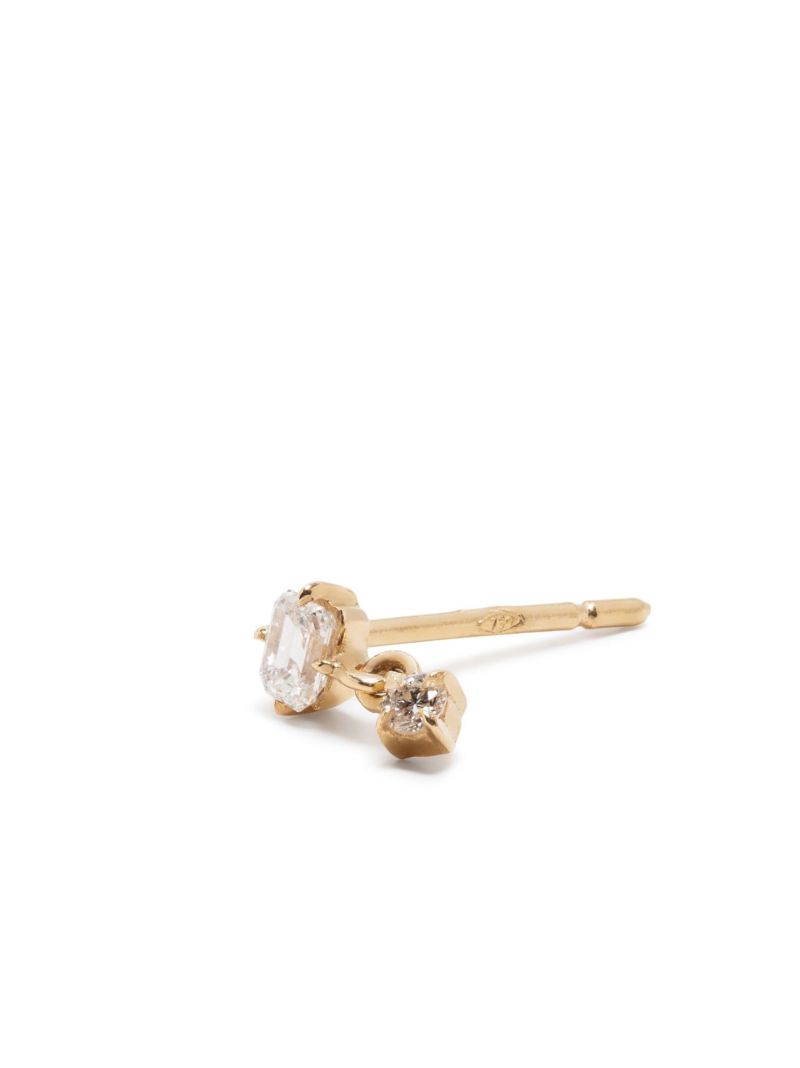 18k Yellow Gold Diamond Single Drop Earring