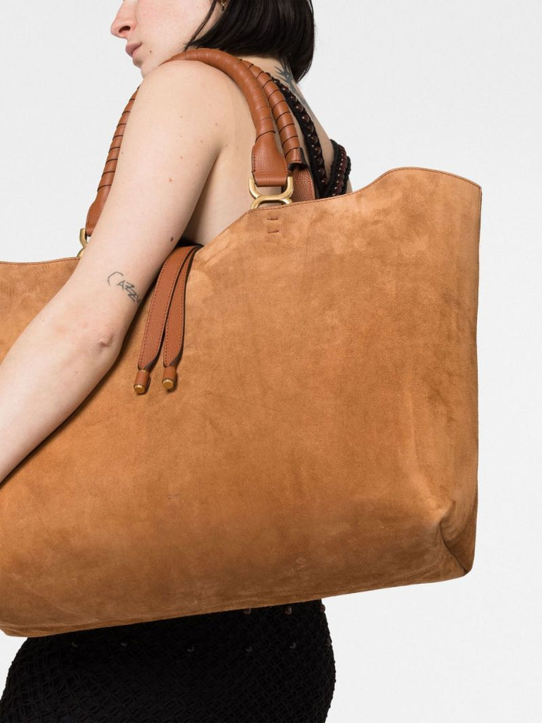 Brown Marcie Suede Tote Bag