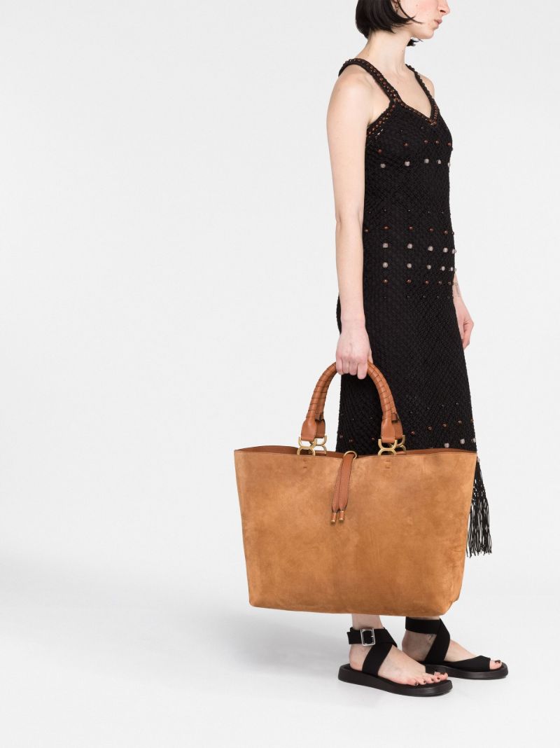 Brown Marcie Suede Tote Bag