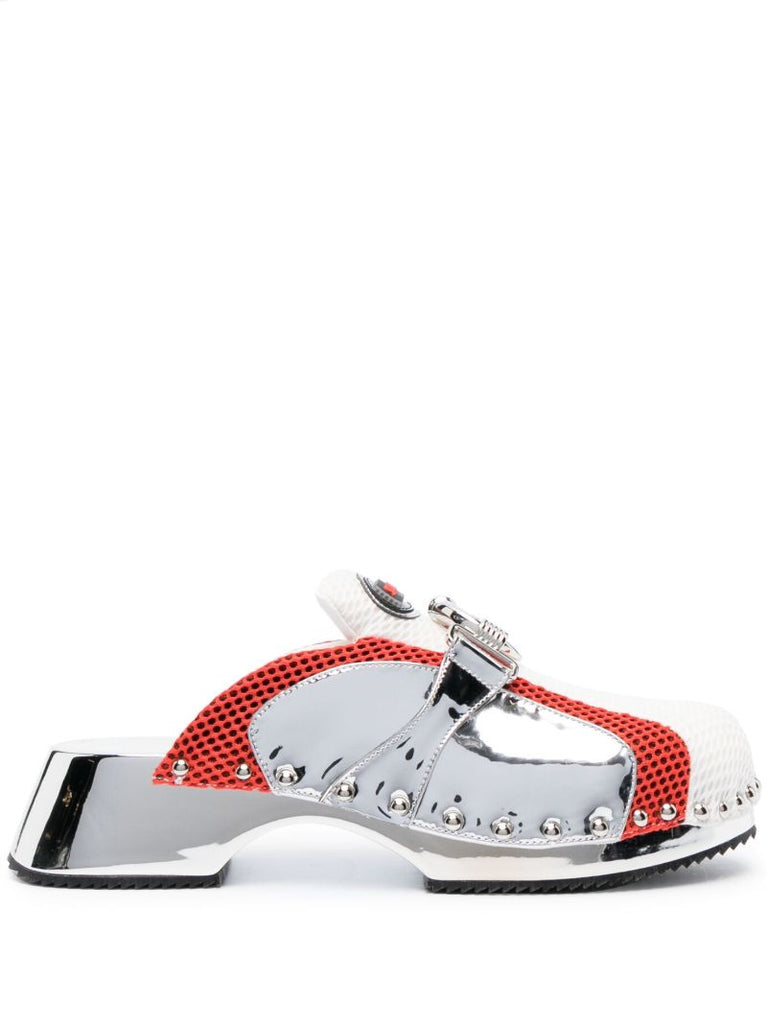 White Beetle Logo-patch Sneaker Clogs
