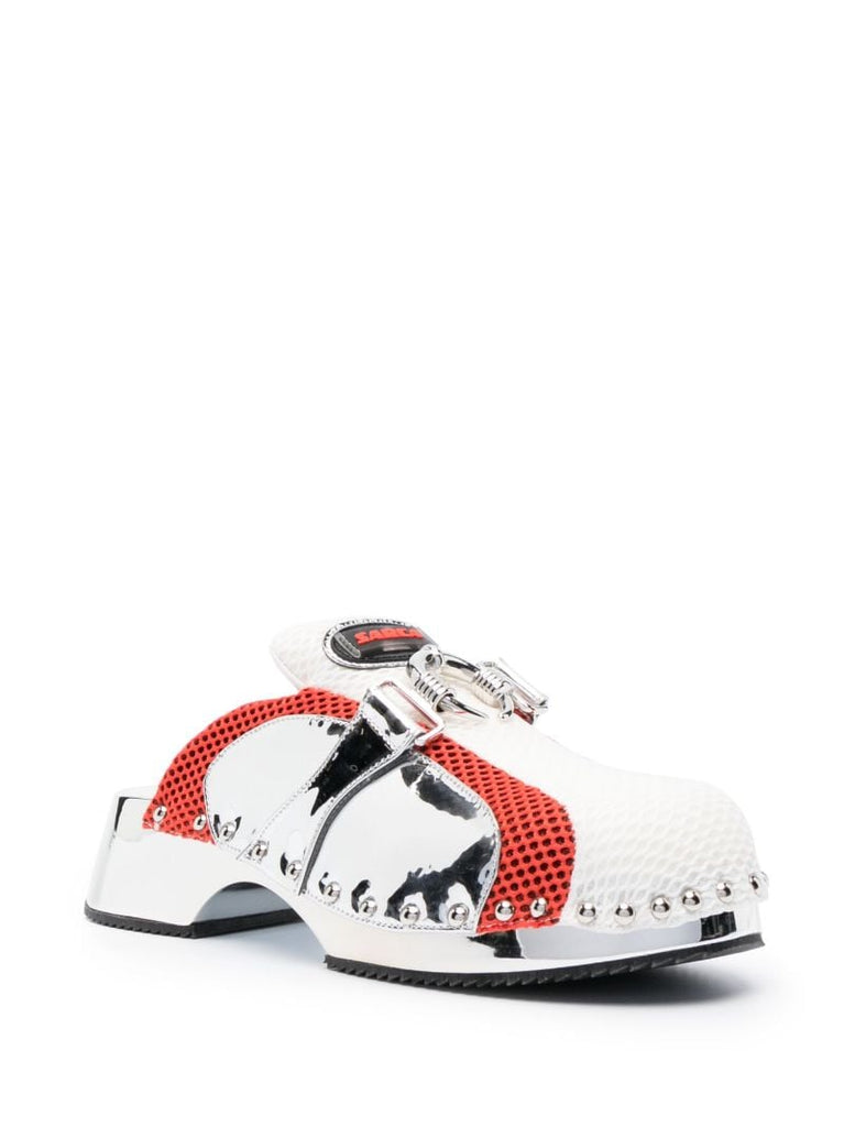 White Beetle Logo-patch Sneaker Clogs