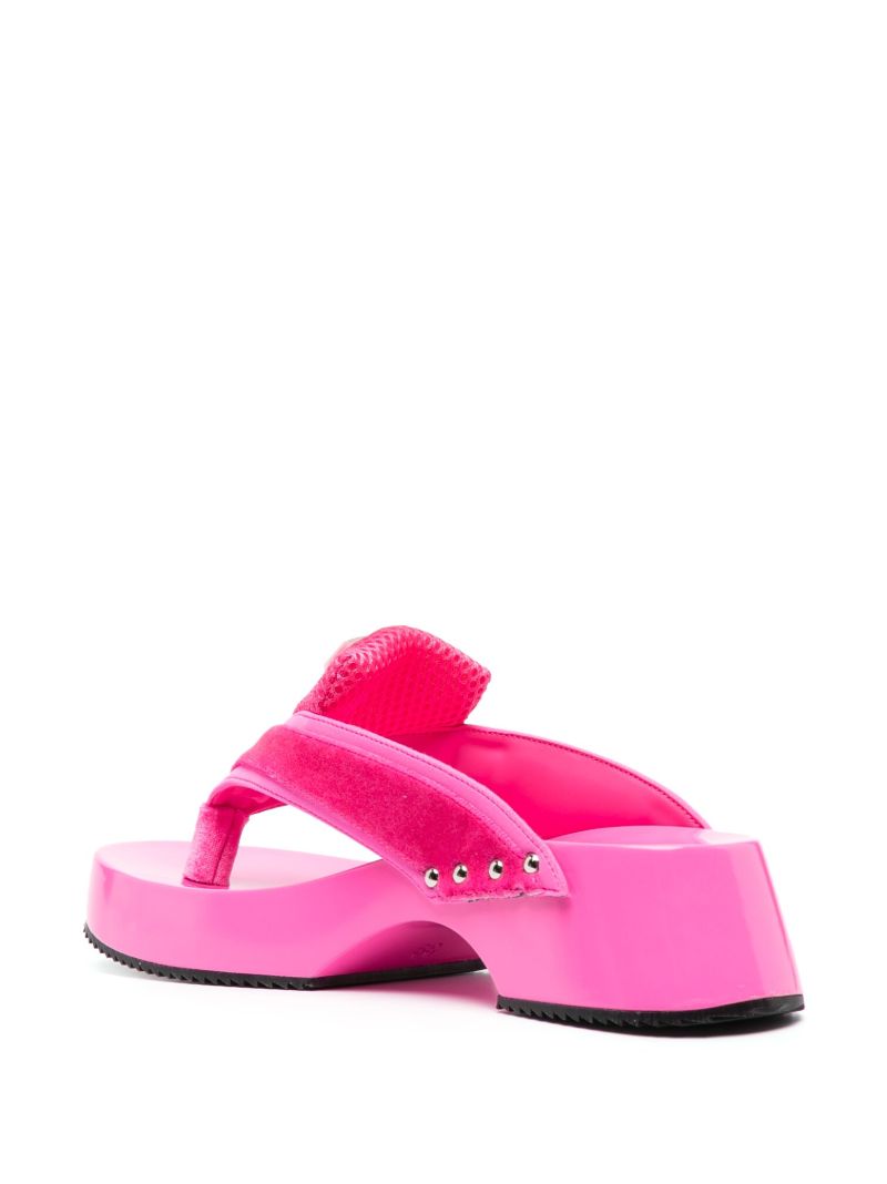 Pink Barbie Velvet Wood Sandals