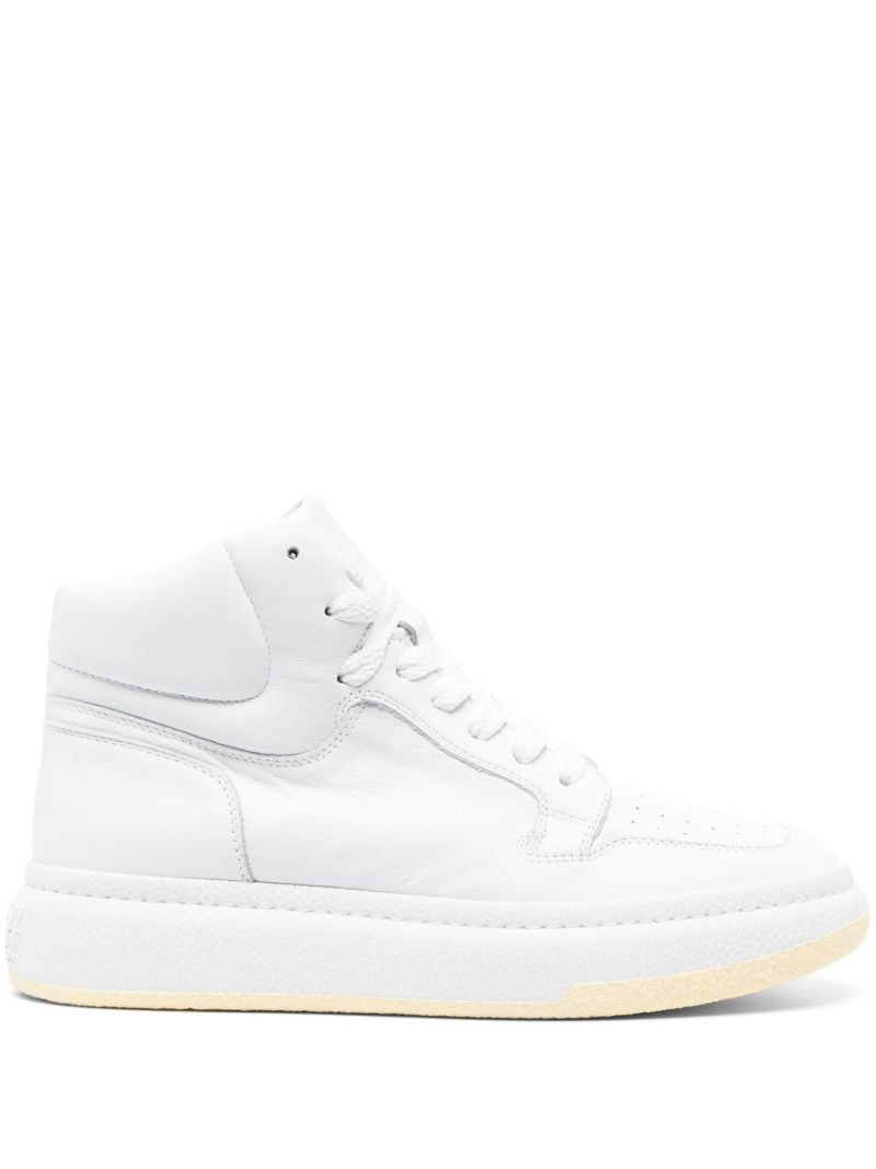 White High-top Leather Sneakers