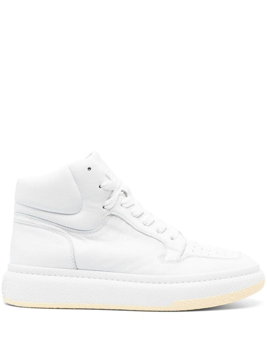 White High-top Leather Sneakers