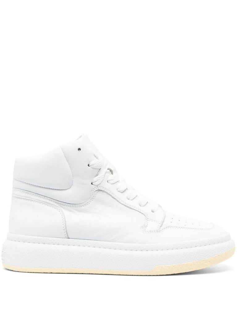 White High-top Leather Sneakers