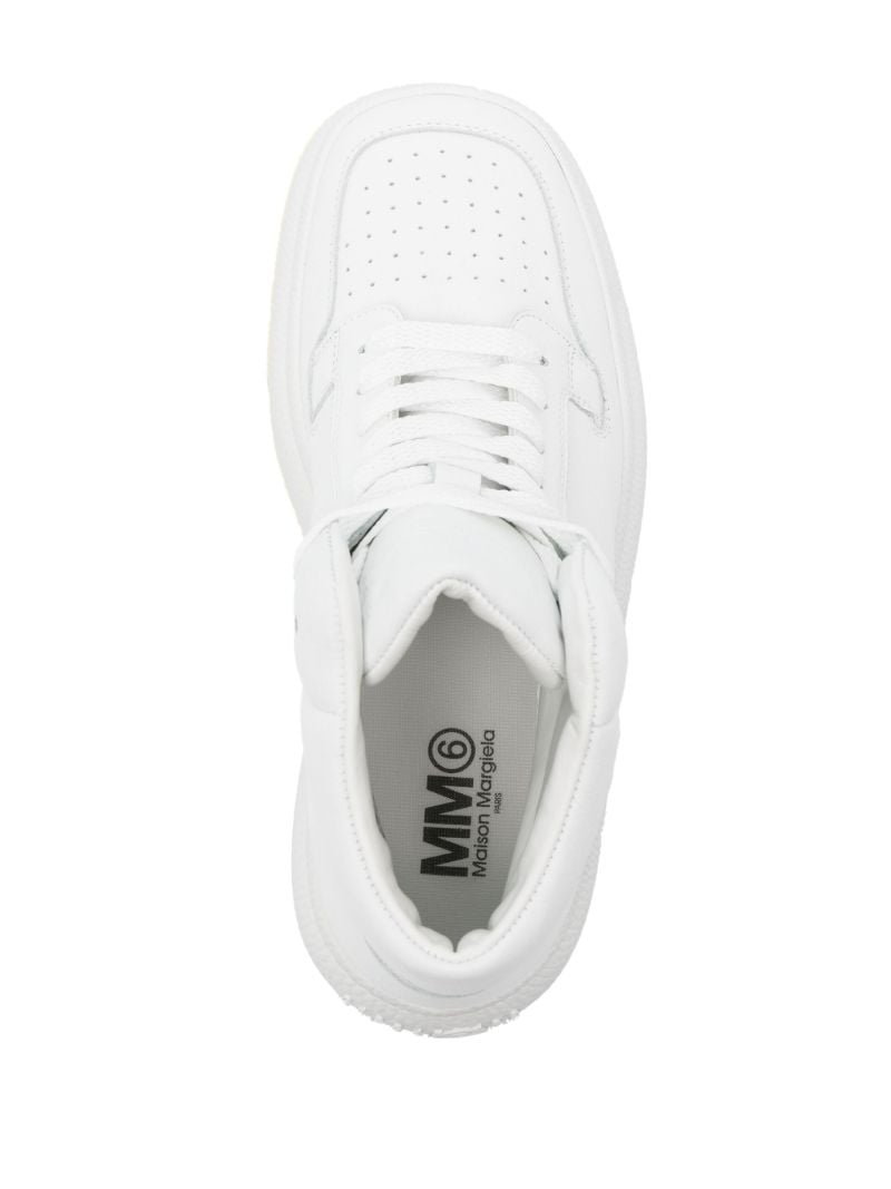 White High-top Leather Sneakers