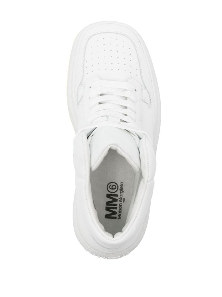 White High-top Leather Sneakers