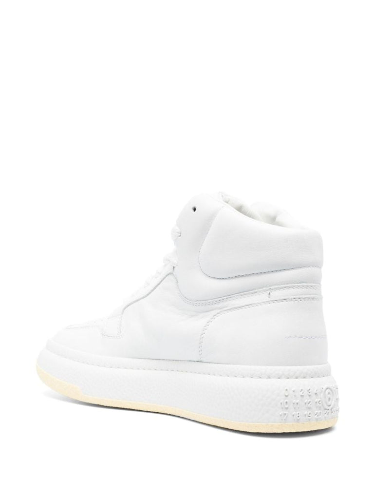 White High-top Leather Sneakers