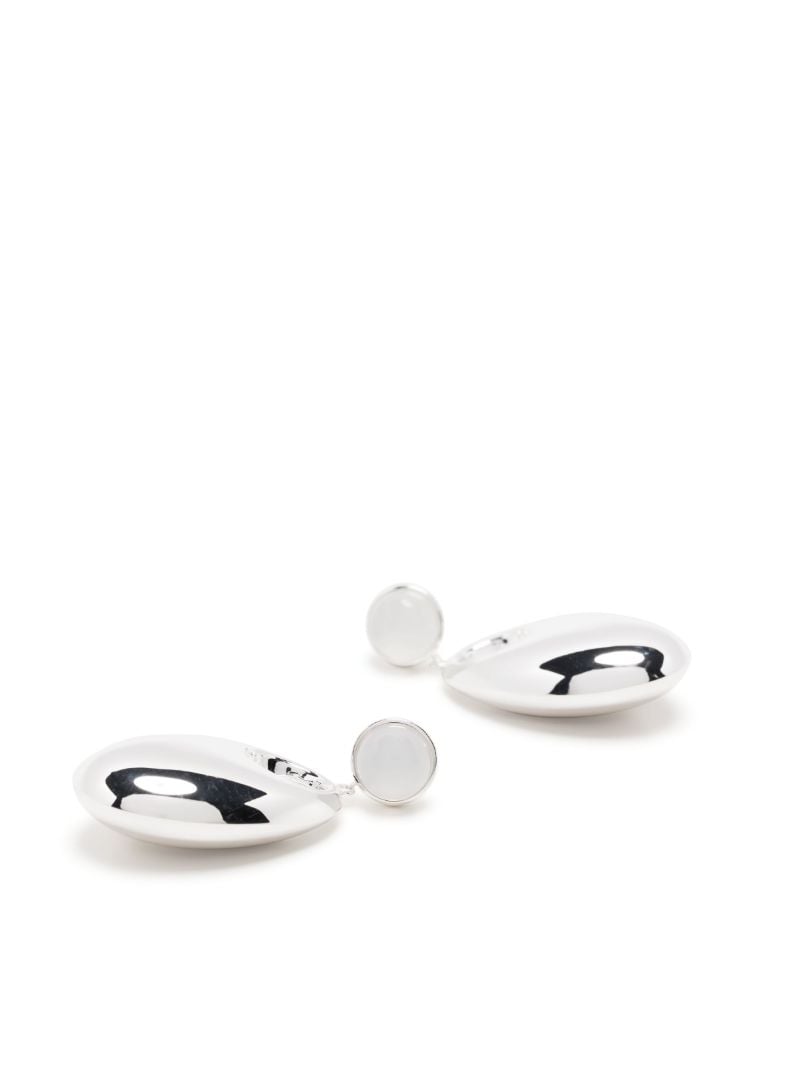Silver-plated No.12071 Chalcedony Drop Earrings