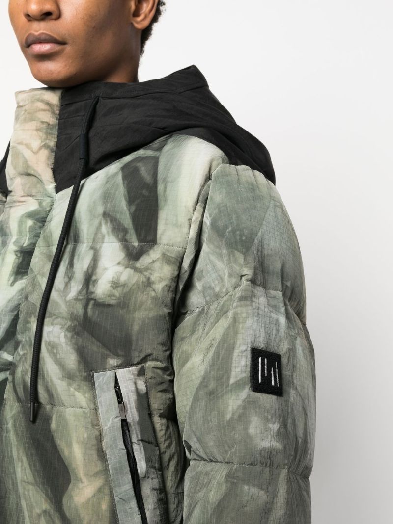 Green Fowler Camouflage Hooded Down Jacket