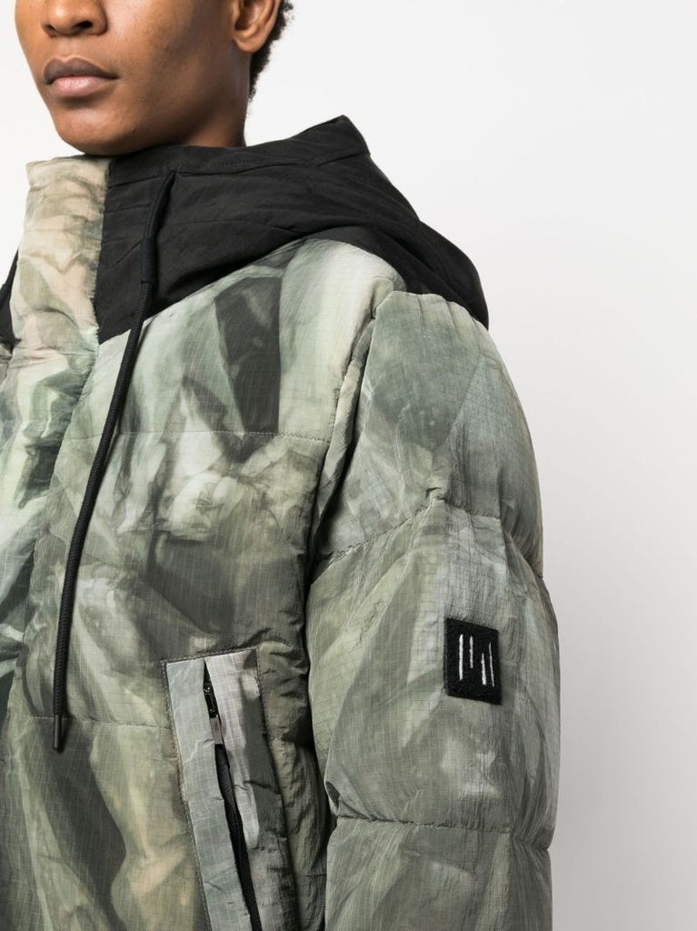 Green Fowler Camouflage Hooded Down Jacket