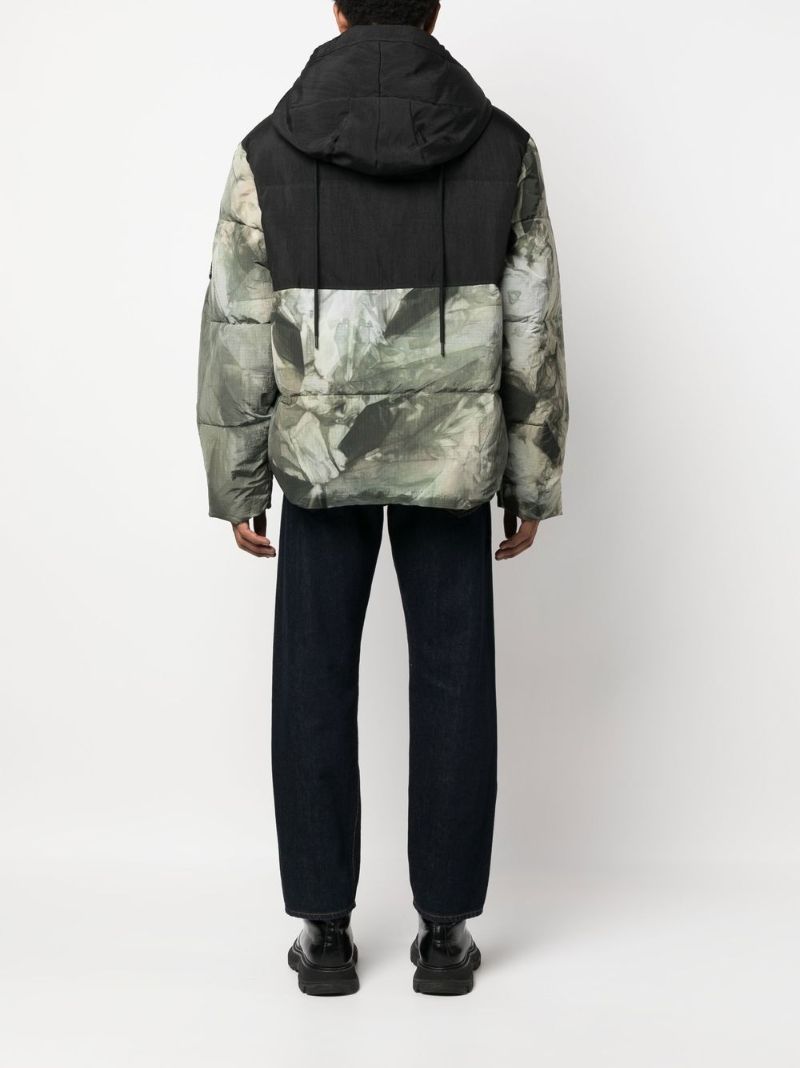 Green Fowler Camouflage Hooded Down Jacket
