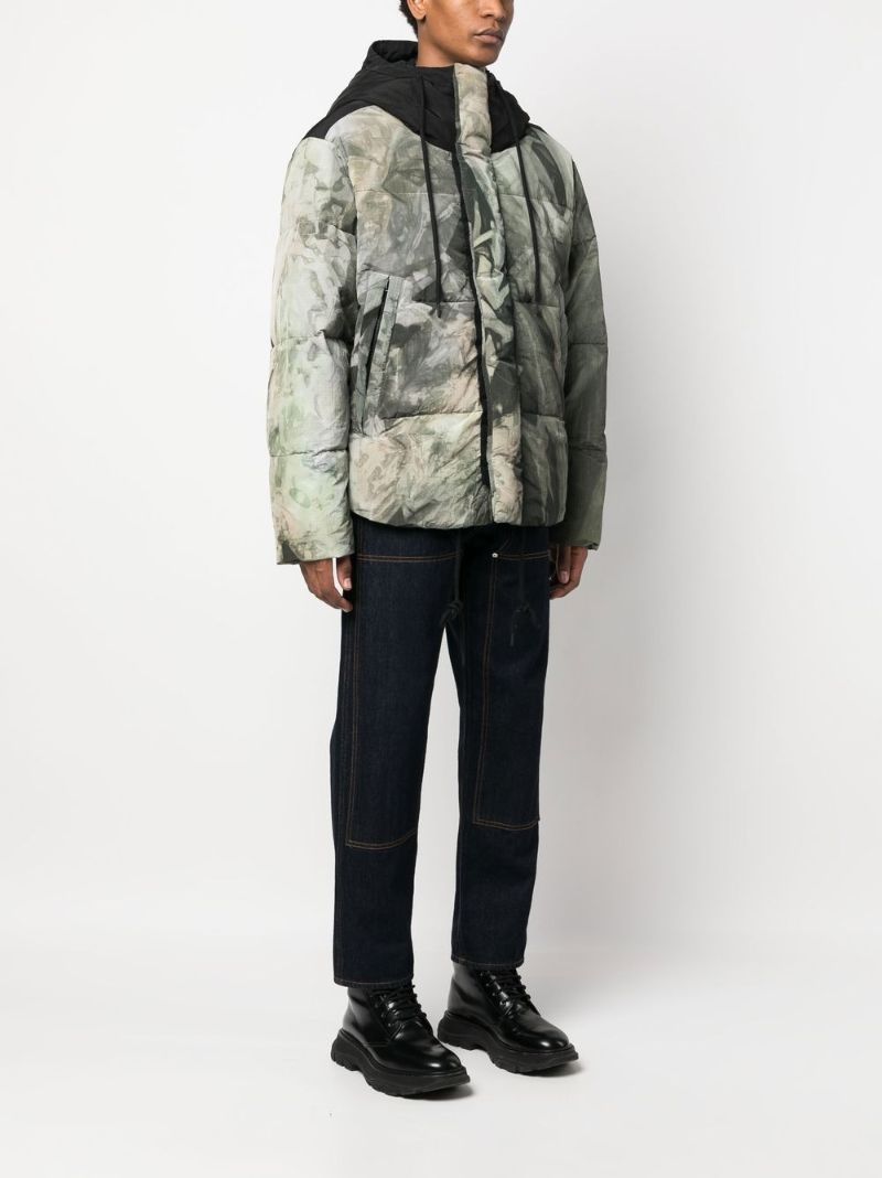 Green Fowler Camouflage Hooded Down Jacket