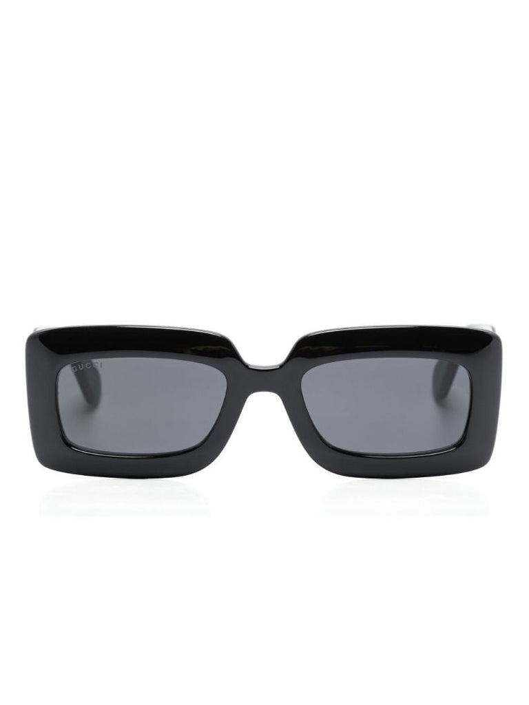 Black MatelassÃ_x0083_Â© Rectangular Sunglasses