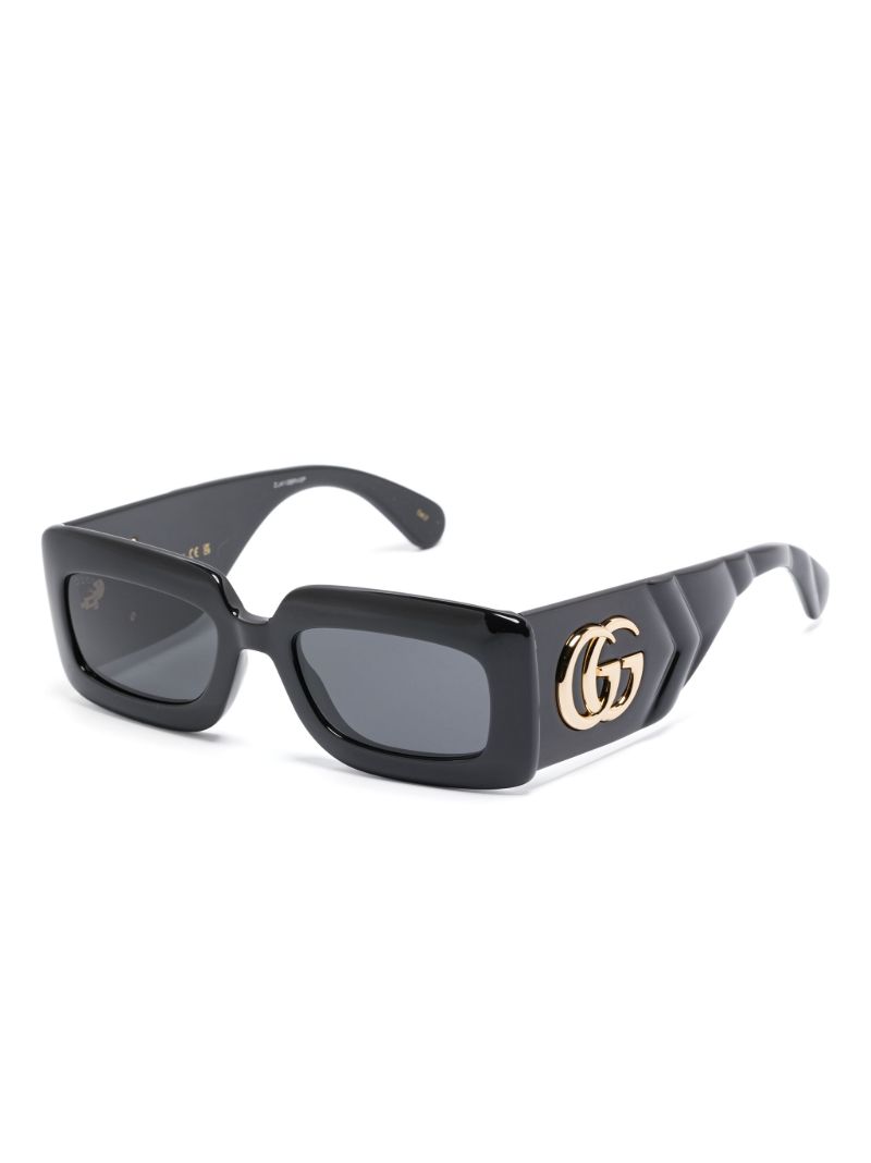 Black MatelassÃ_x0083_Â© Rectangular Sunglasses