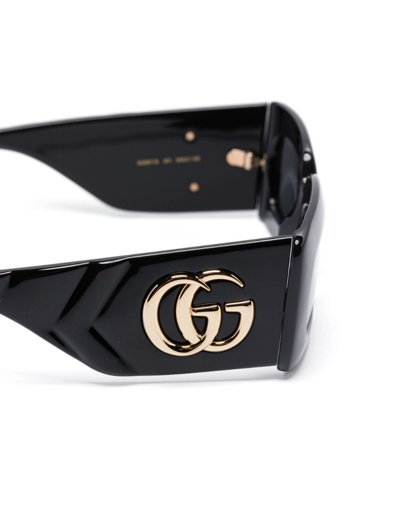 Black MatelassÃ_x0083_Â© Rectangular Sunglasses