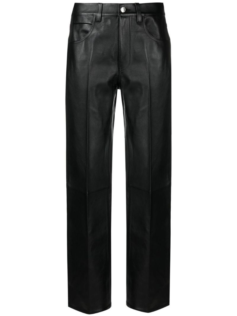 Black Straight-leg Leather Trousers