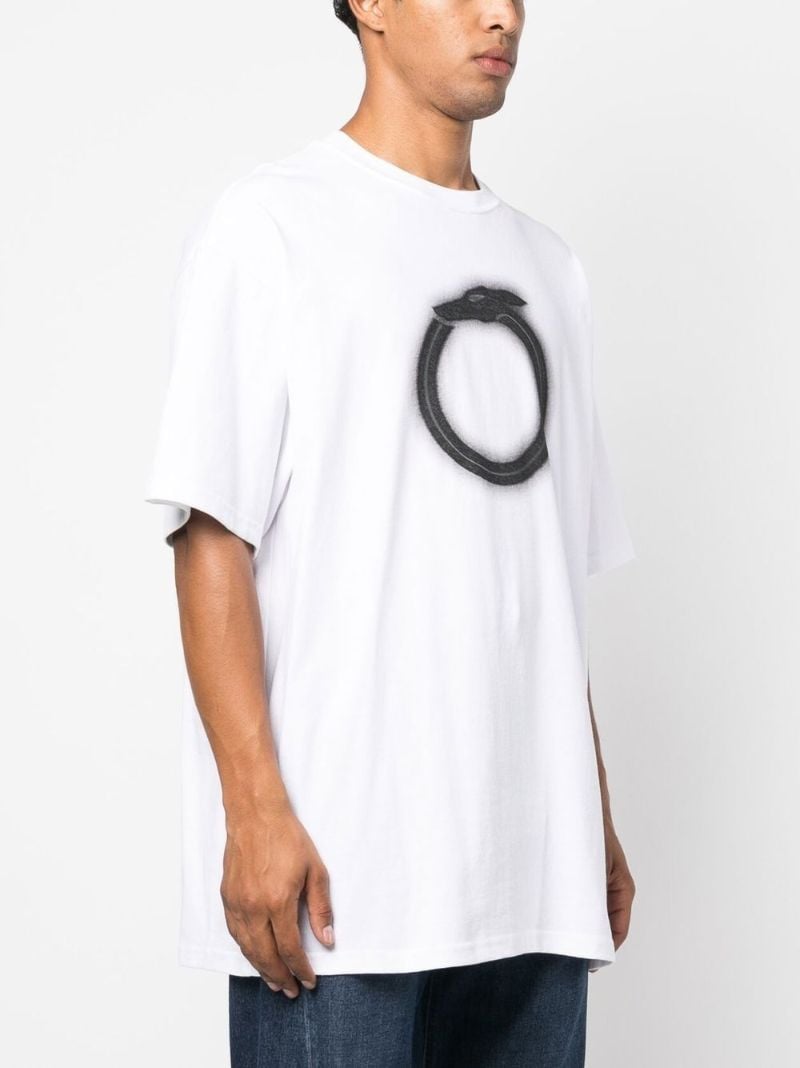 White Printed Cotton T-shirt