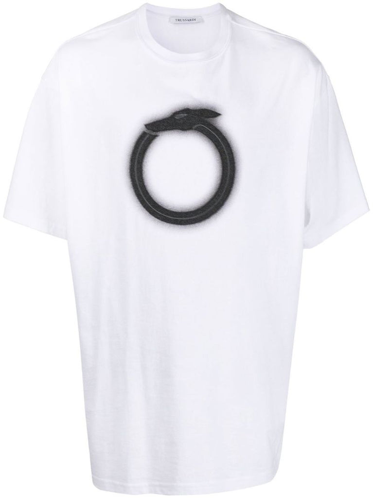 White Printed Cotton T-shirt