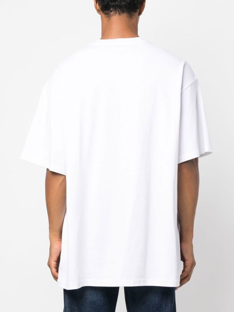 White Printed Cotton T-shirt