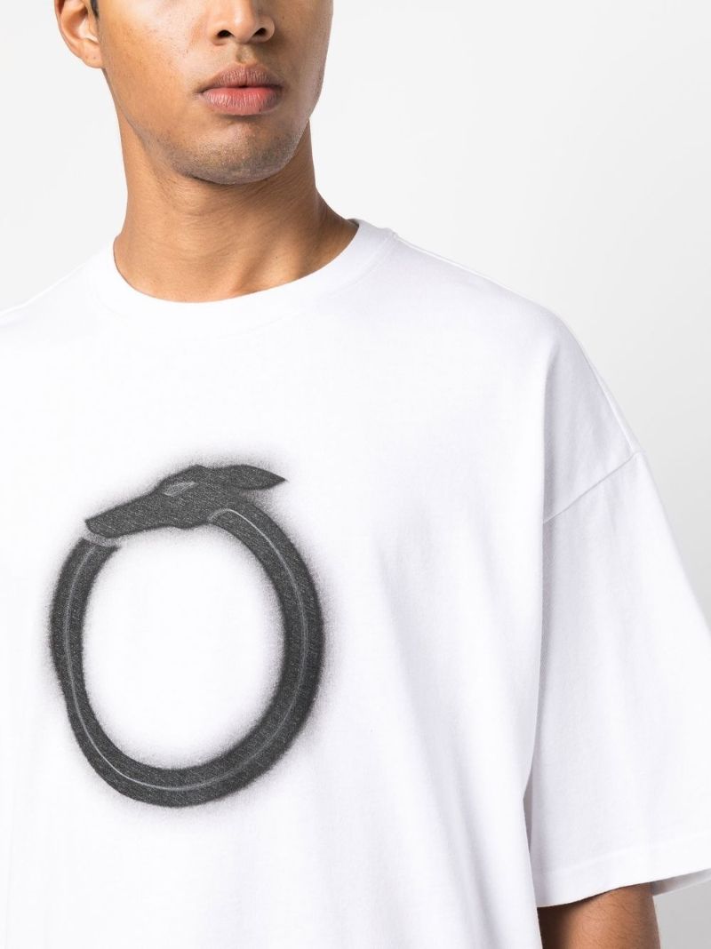 White Printed Cotton T-shirt