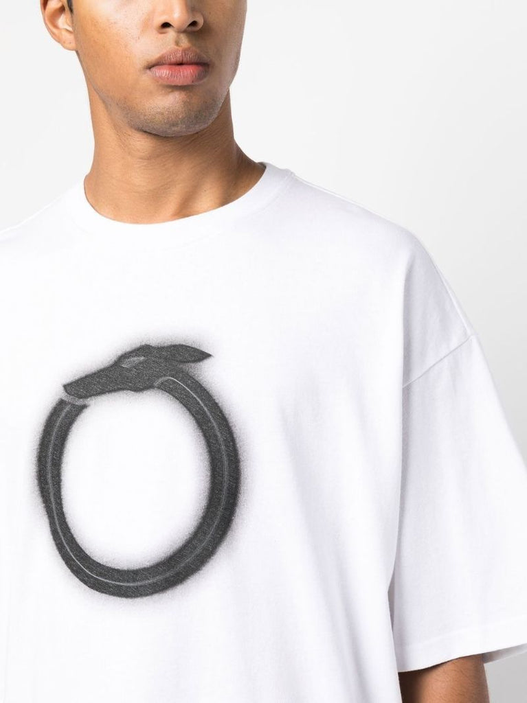 White Printed Cotton T-shirt