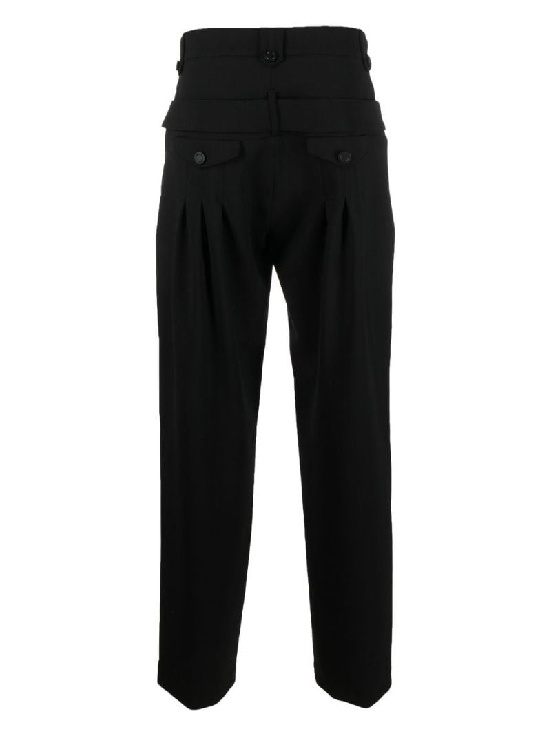 Black Belted Wool Trousers