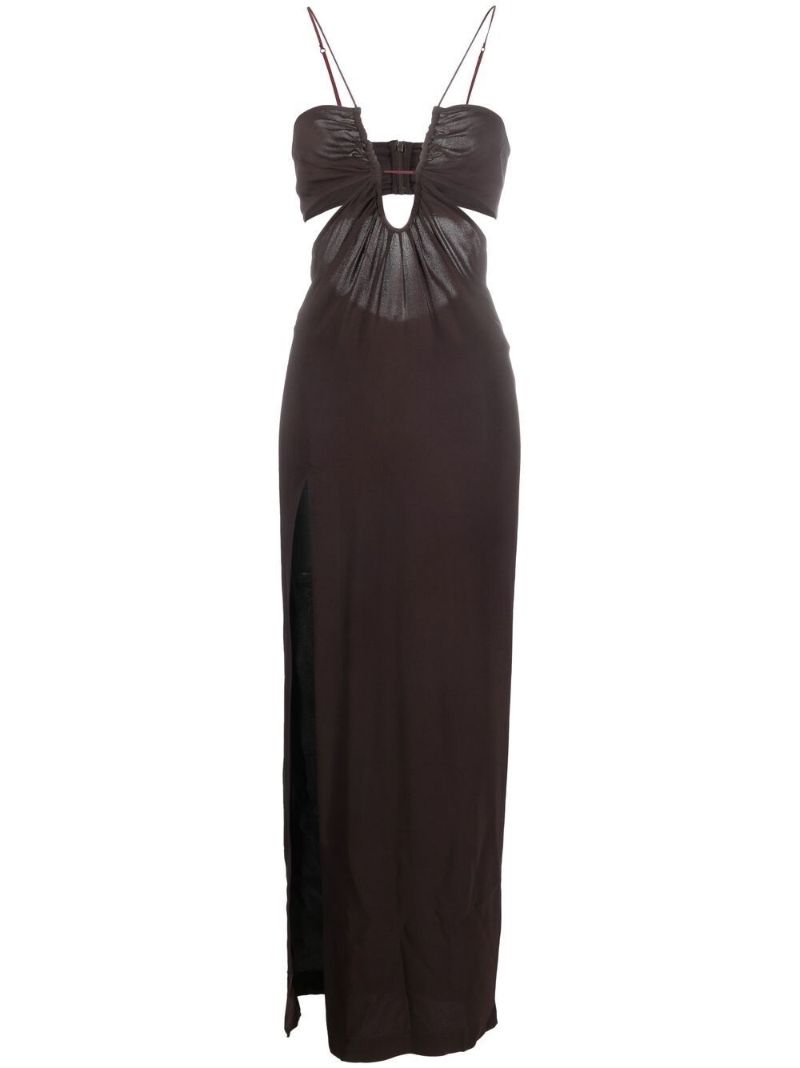 Brown Cut-out Maxi Dress
