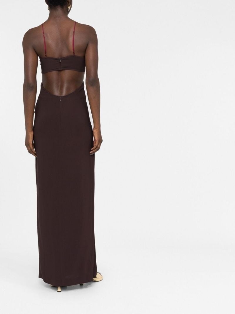 Brown Cut-out Maxi Dress