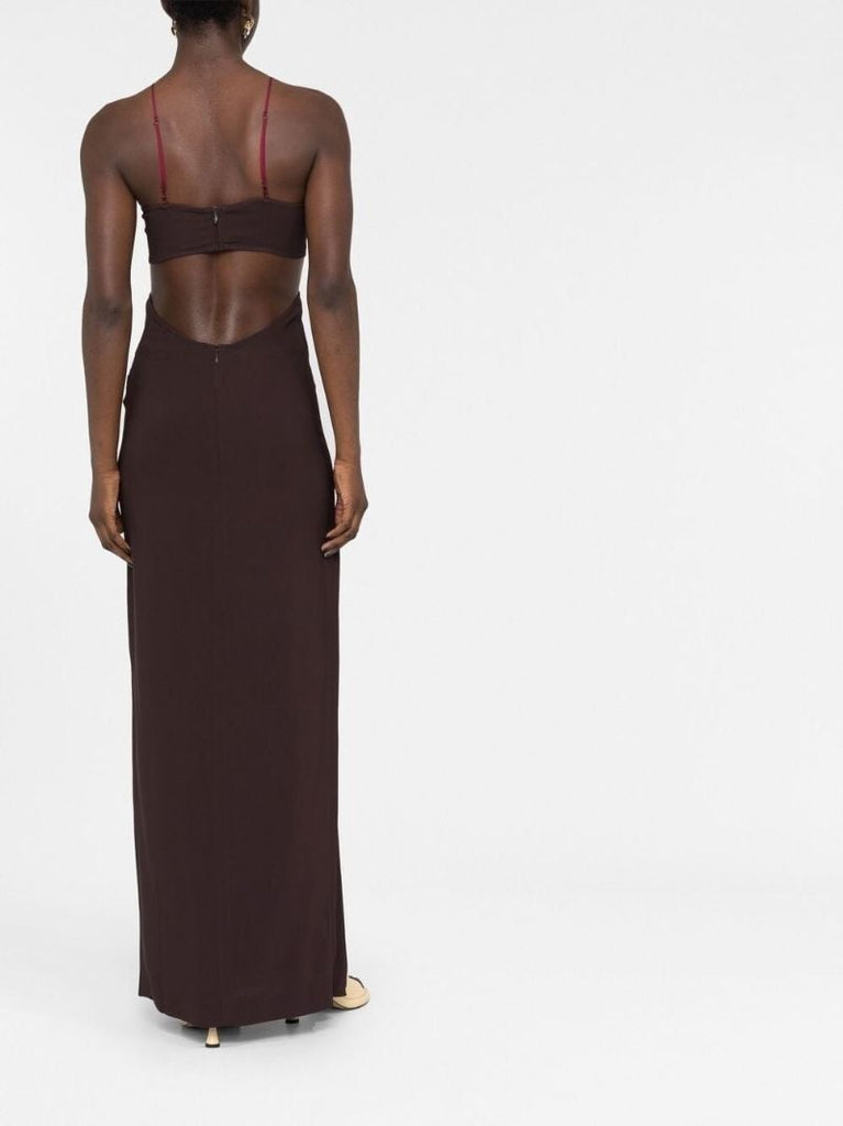 Brown Cut-out Maxi Dress
