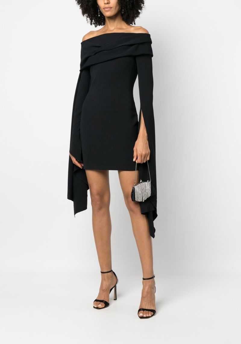 Black Off Shoulder Mini Dress