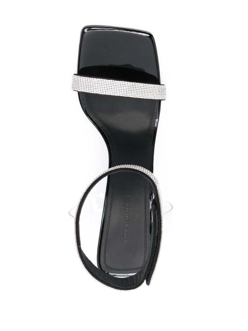Black Ria 110 Crystal Leather Sandals